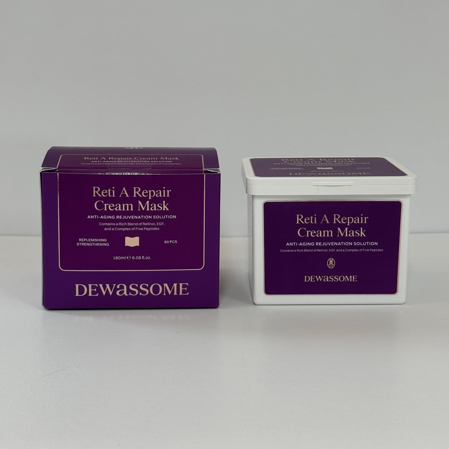 DEWASSOME Partial Mask Retinol & EGF Repair Cream Mask 80pcs 6.08 fl.oz (180ml)