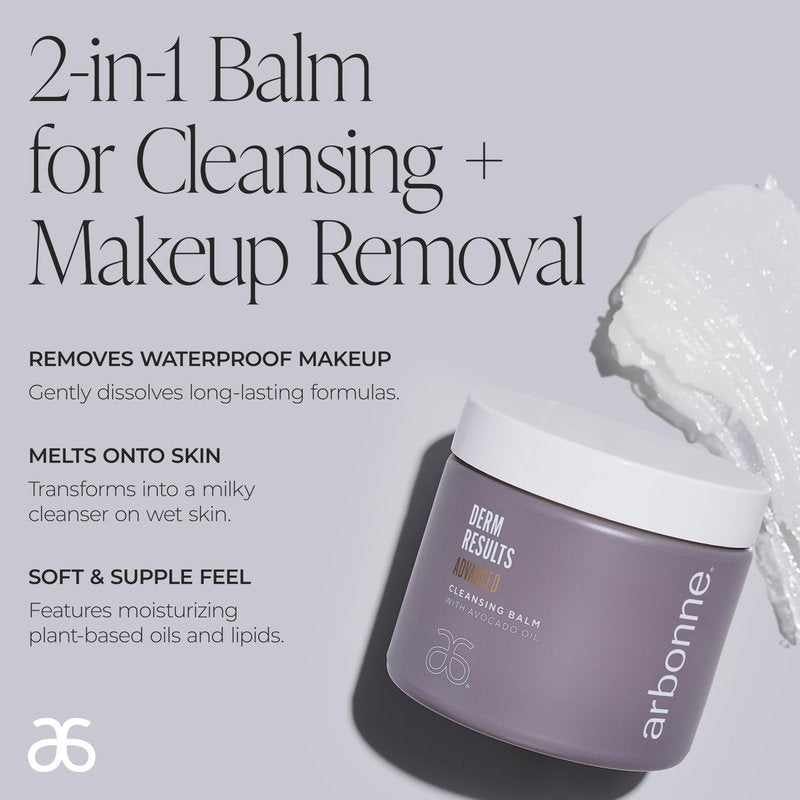 Arbonne DermResults Advanced Cleansing Balm with Avocado Oil Gentle Makeup Remover Balm for Face – Waterproof Makeup Remover – Moisturizing Cleanser for All Skin Types – 3.1 oz (90 g)