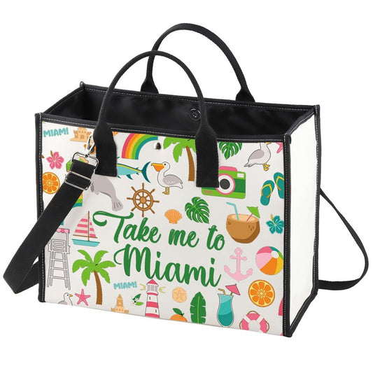 WZMPA Miami Florida Travel Cosmetic Bag Miami Souvenir Gifts Take Me To Miam Zipper Pouch Bag Miami City Trip Gift (To Miami-TB)