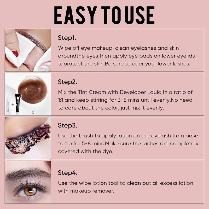 Libeauty Eyelash Color Kit - Black Volumizing Treatment for DIY Salon & Home Use | Natural Eyebrow Coloring