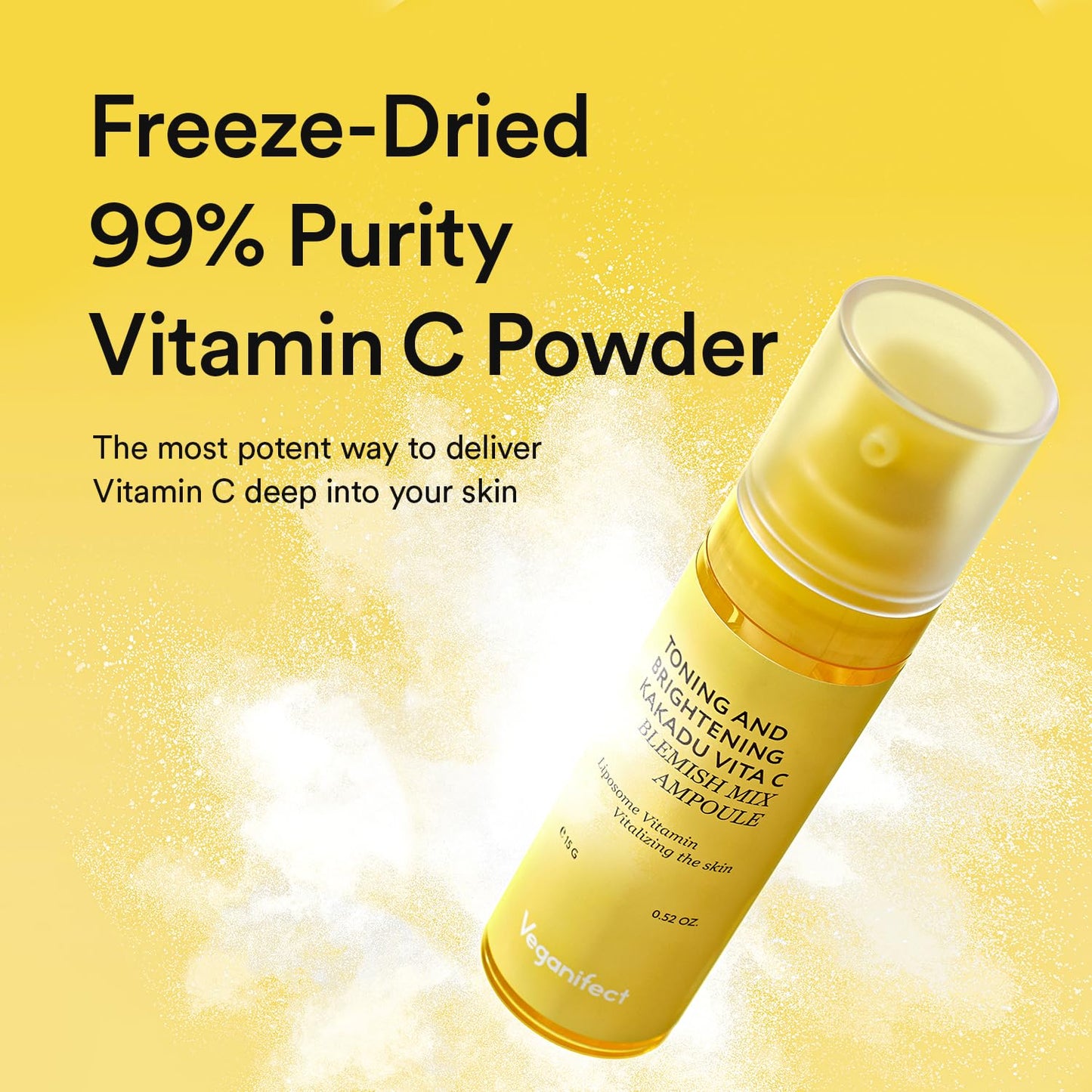VEGANIFECT Vita C Ampoule, Dark Spot Correction, Boosting Skin Luminosity, Korean Skin Care, Vegan,0.5 Fl Oz