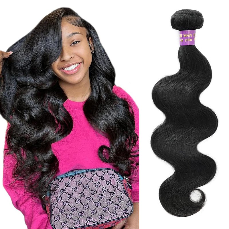 Body Wave Bundles Human Hair 18 Inch 14A Human Hair Bundles Real 100% Raw Unprocessed Brazilian Virgin Sew in Quick Weave Natural Black Deals Thick Hair Extensions