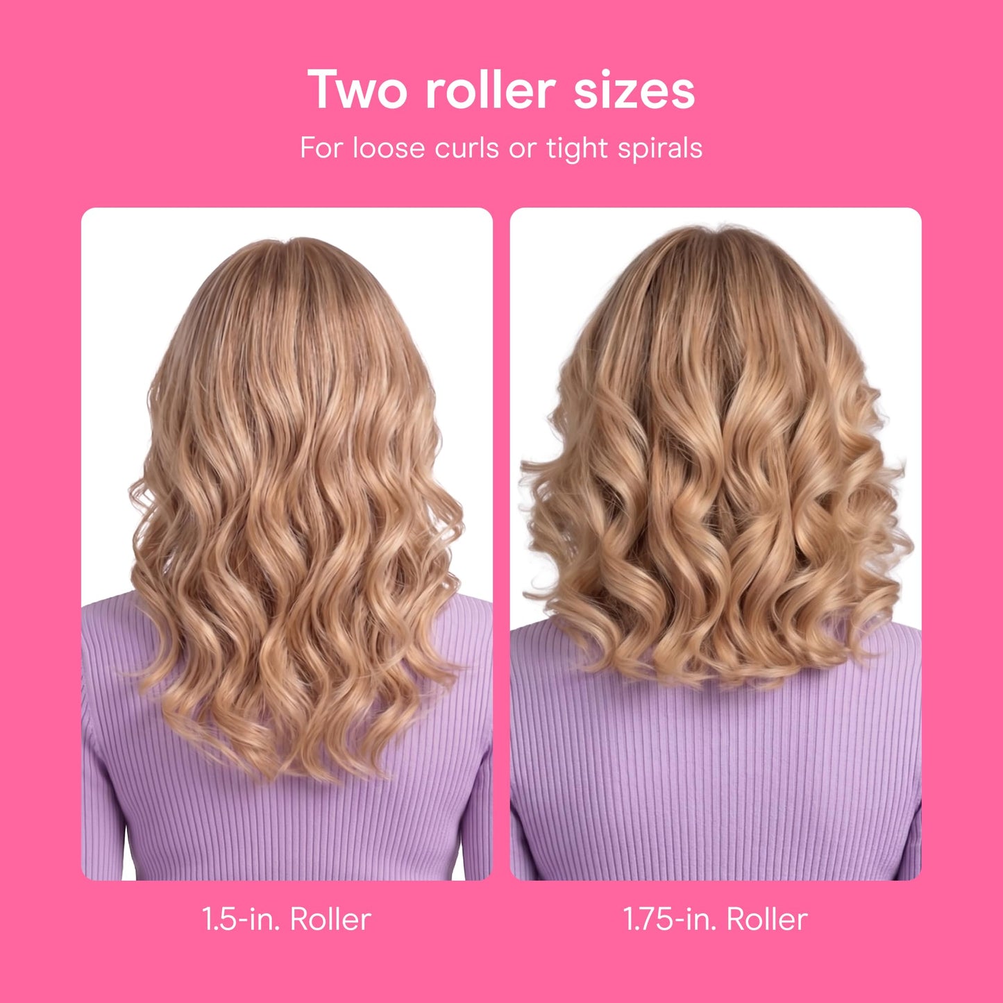 Conair Ceramic Hot Rollers, 1 3/4 Inch & 1 1/2 Inch Rollers, Lavender, 12