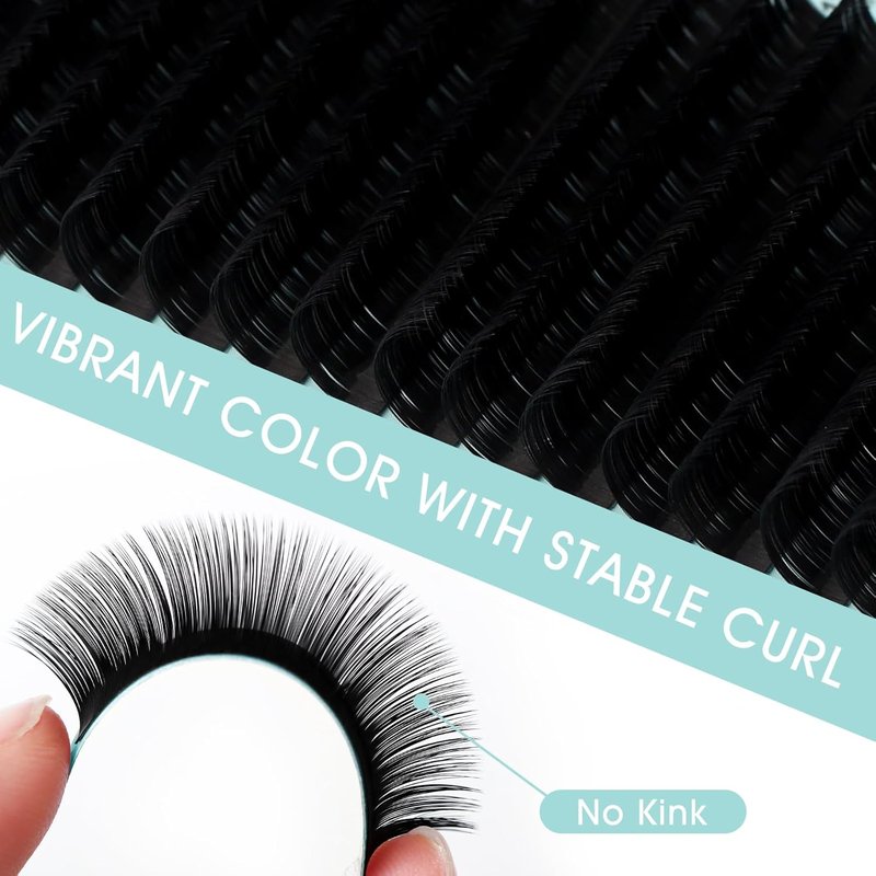 Classic Volume Eyelash Extensions - 0.05mm C Curl Soft Individual Lashes | 9mm Length, 16 Rows for Professionals