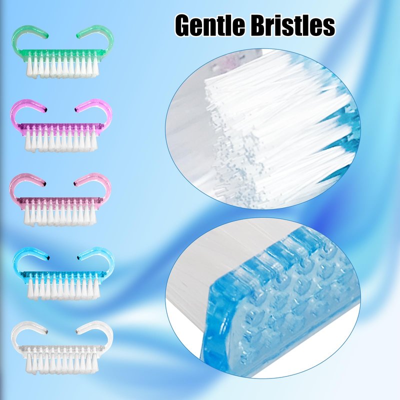 TANEMUDO 420 Pcs Handle Grip Nail Brush Bulk 5 Colors Nail Scrub Brush Pedicure Scrubbing Tool for Men and Women for Cleaner Nails and Toes