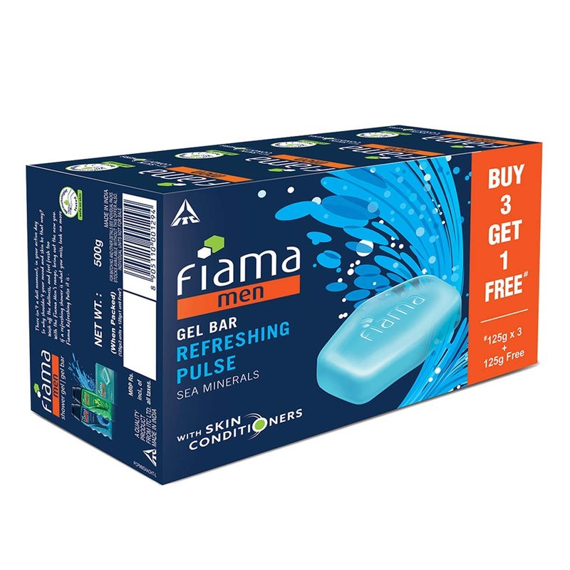 Fiama Di Wills Men Refreshing Pulse Gel Bar - Invigorating Cleanser for Fresh Skin | 125g