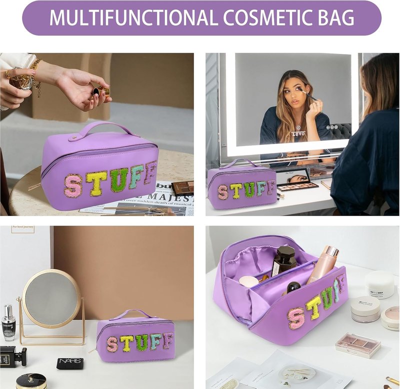 Buffalo Plaid Tote Bag Set - Stylish Clutch & Makeup Cosmetic Bag for Women | Perfect for Everyday Use