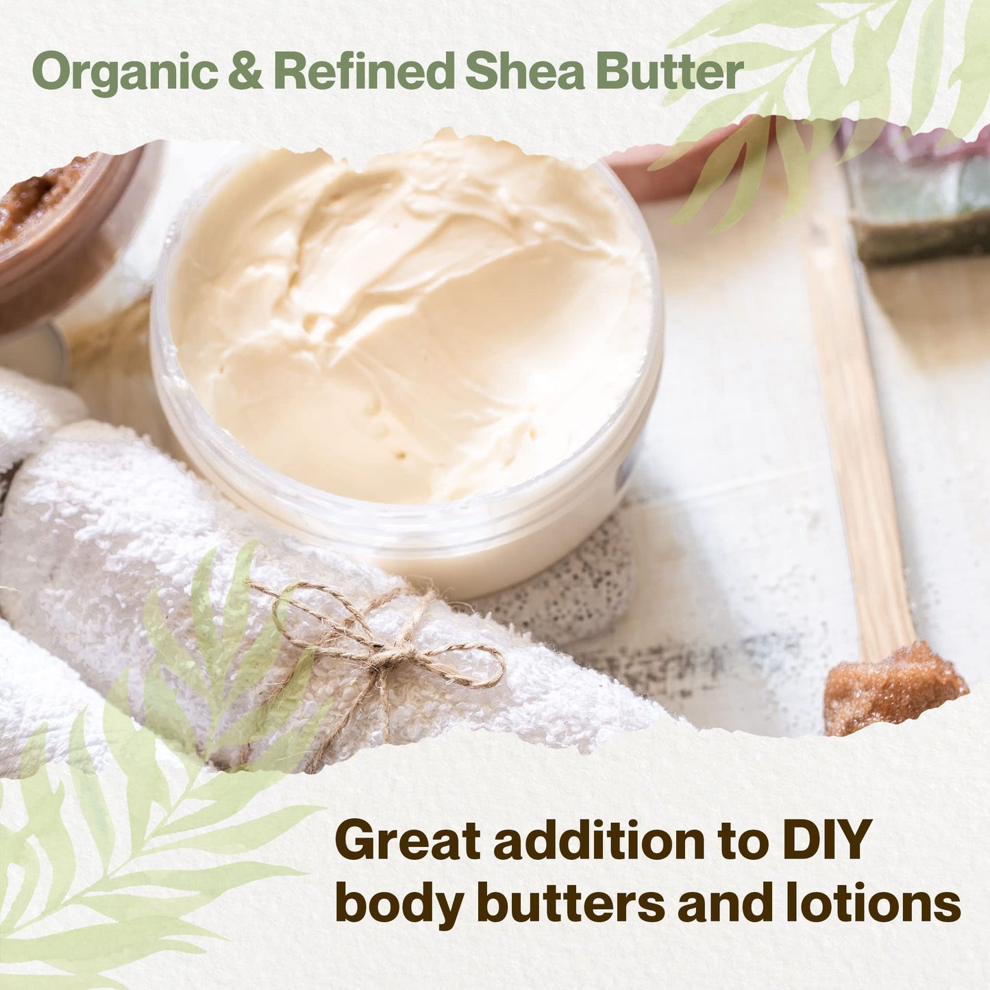 Organic Refined Shea Butter – Unscented & Smooth Texture – Premium Cosmetic Grade Shea Butter for Skincare, Hair Care, Soap Making, Lotions, Balms & DIY Formulations | France Net Wt: 0.8 kg / 1.7 lb