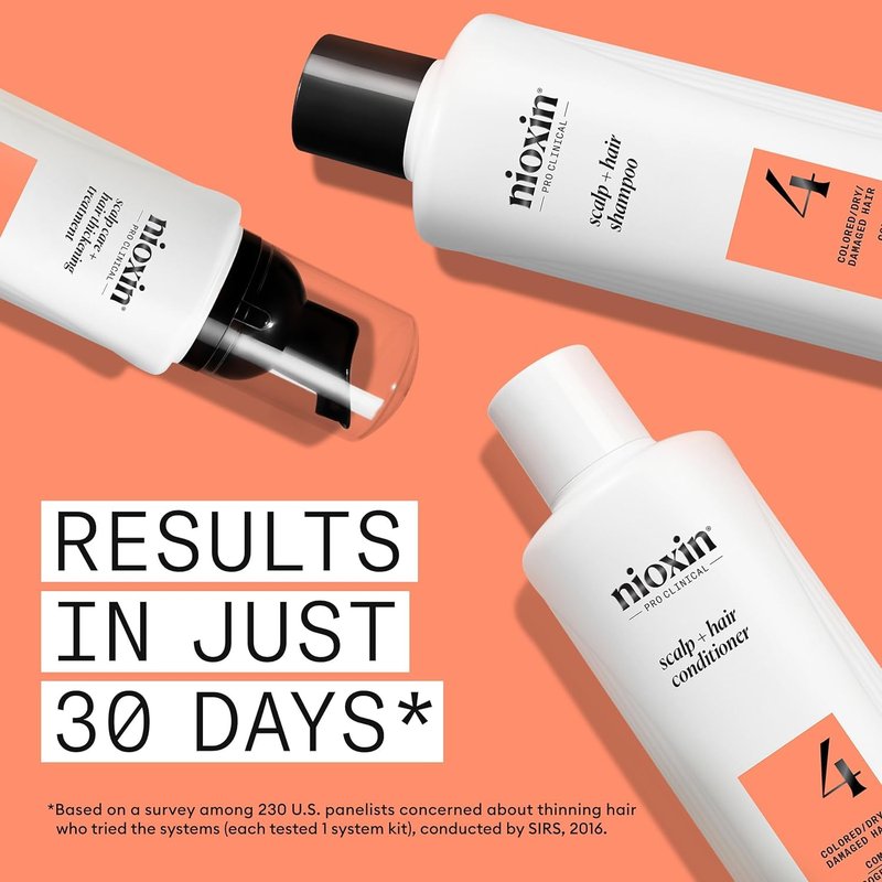 Nioxin System Kit 4 - Thicker & Stronger Hair Treatment | 3-Month Supply + Diamax Hair Thickening Treatment