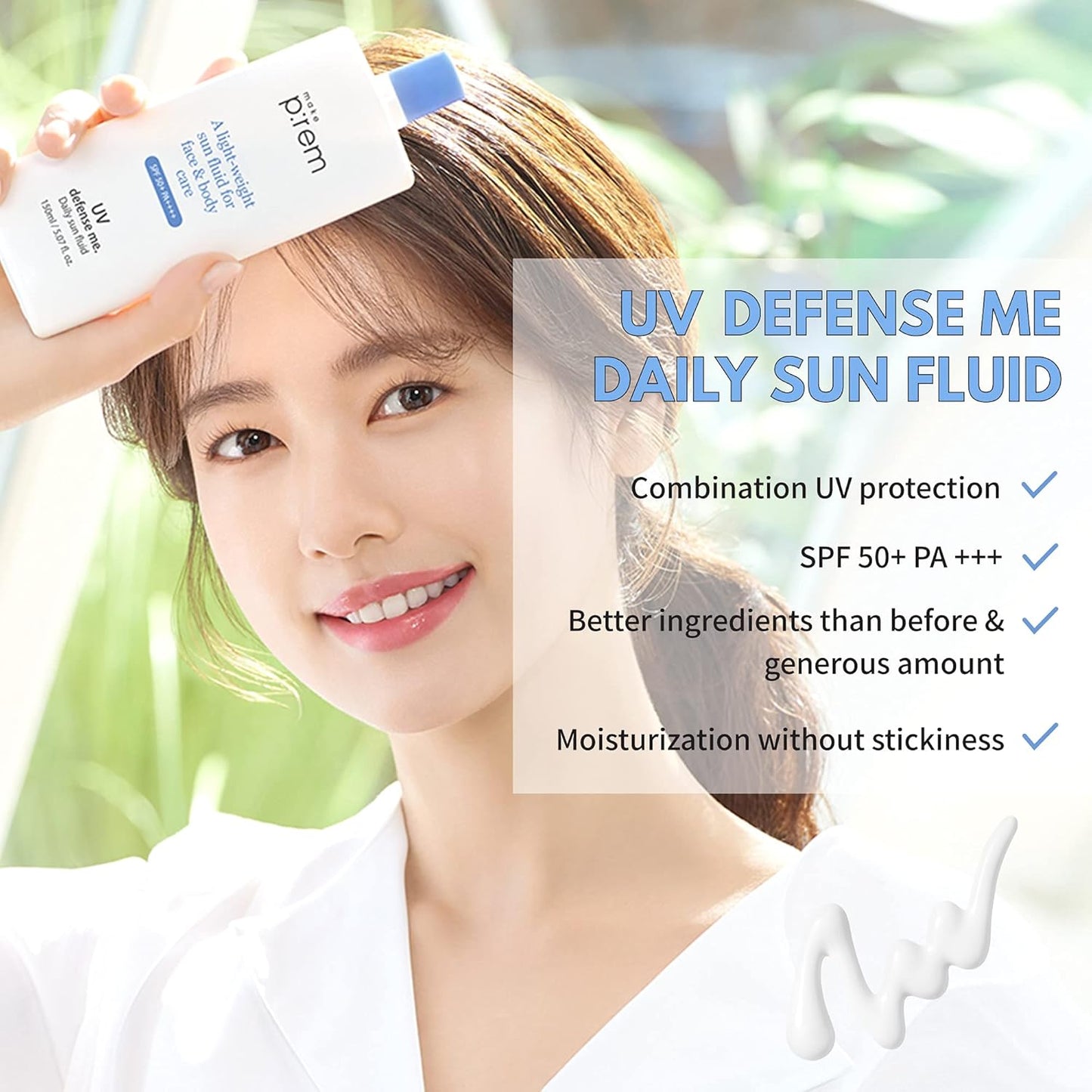 Defense Me Daily Vegan Sun Fluid SPF 50+ | Non-Greasy, Hydrating Sunscreen for Sensitive, Acne-Prone Skin