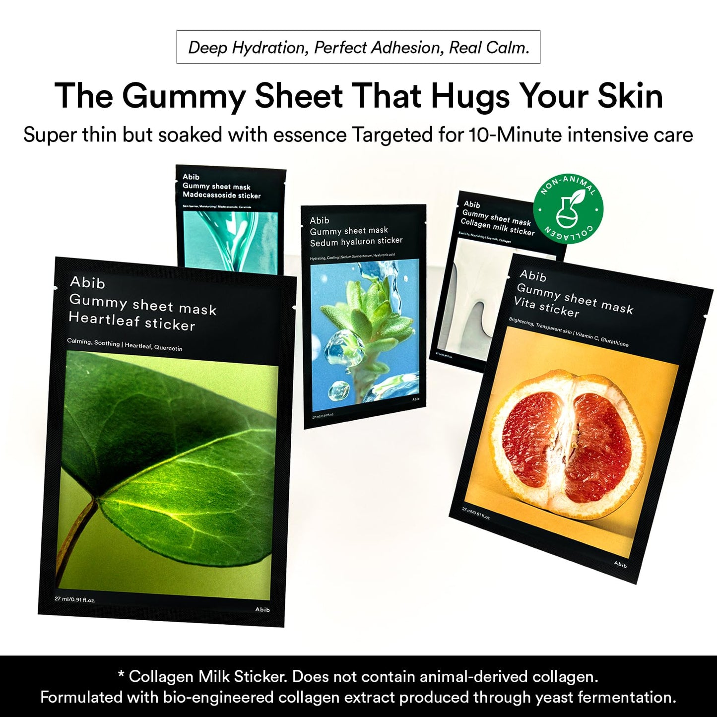 Abib Gummy Sheet Mask Milk Sticker 10 Sheets (Elasticity) I Korean Face Mask for Sensitive Skin, Soothing & Redness Relief, Daily Skincare Treatment, K-Beauty Sheet Mask