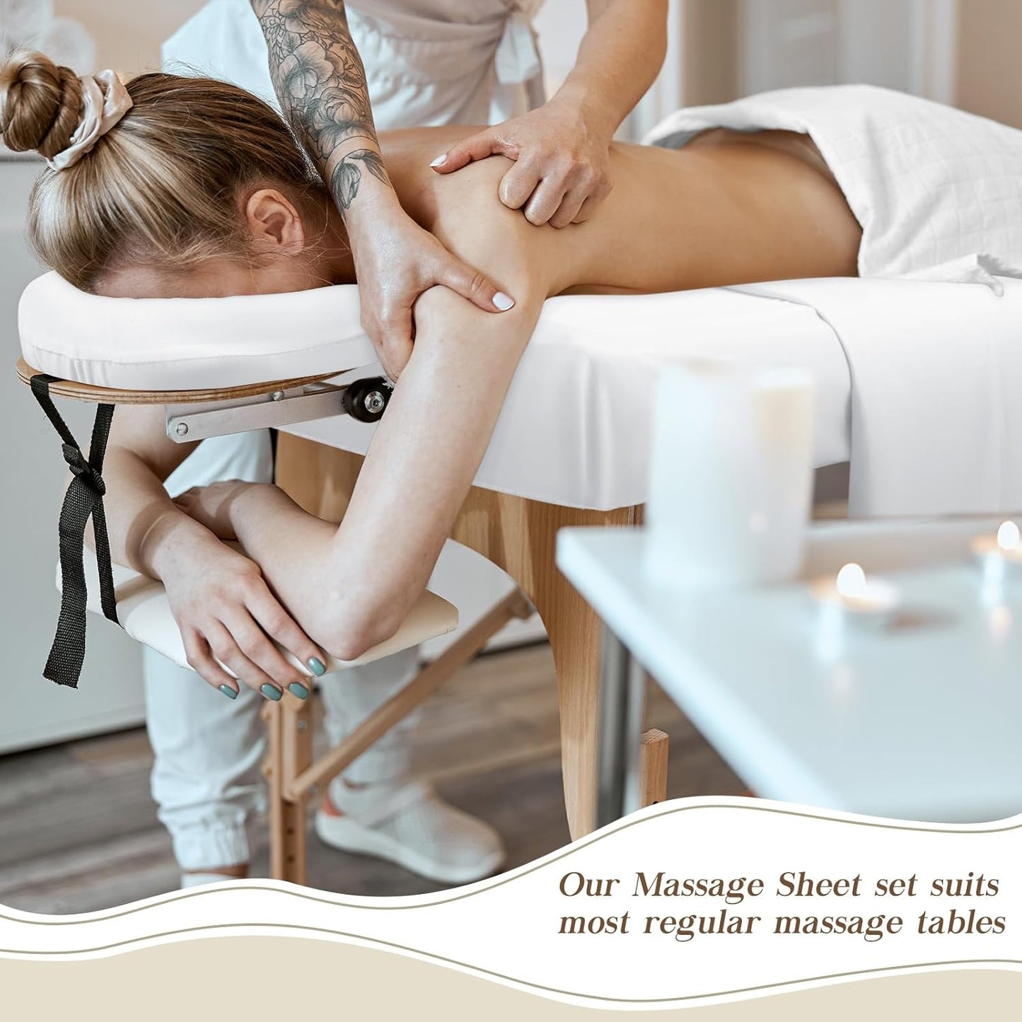 Microfiber Massage Table Sheets Set - 9 Pcs Including Flat & Fitted Sheets | White Color