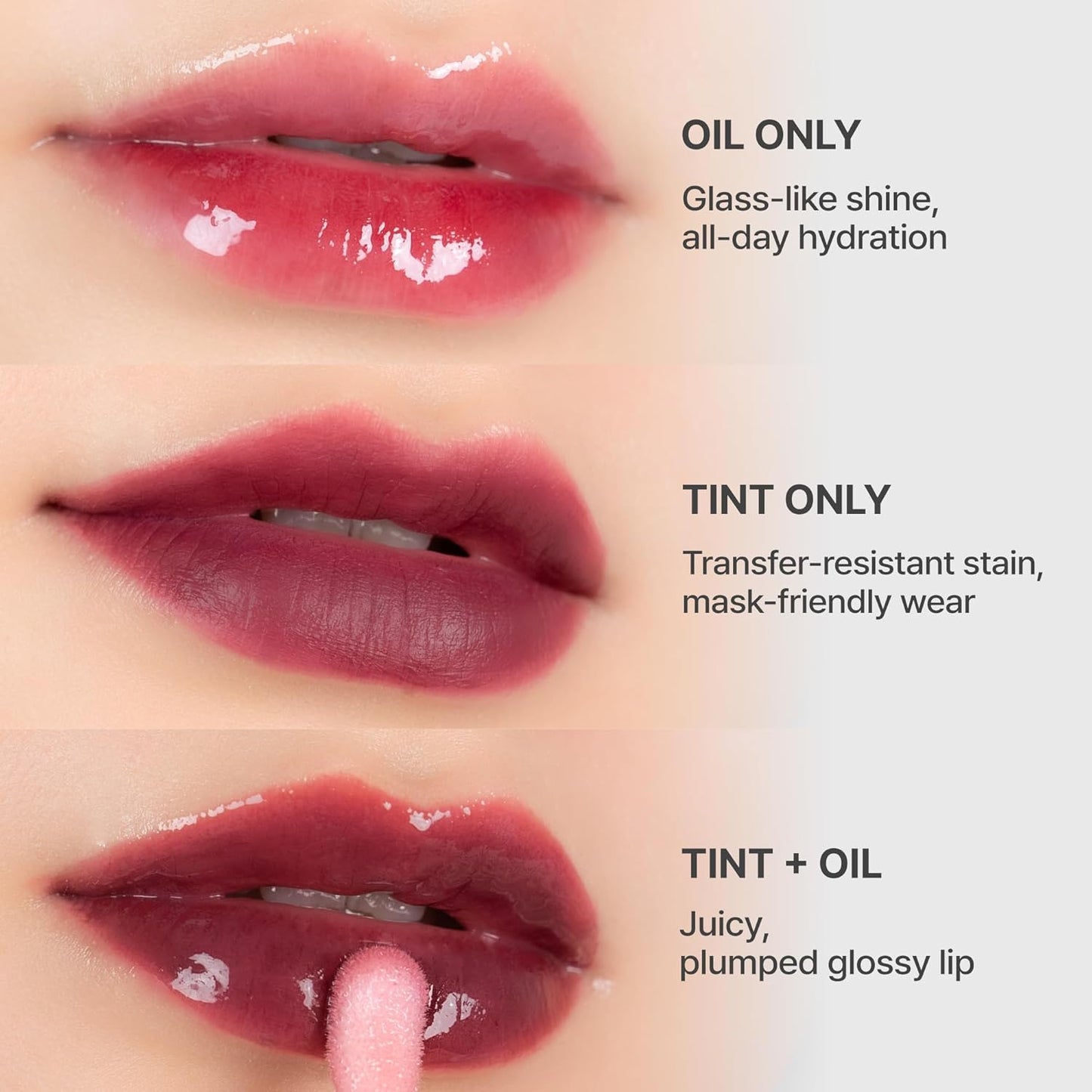 Epielle Dual Lip Tint & Oil - 2-in-1 Korean Lip Plumper in Pinot Noir & Bubble Berry | Long-Lasting Color