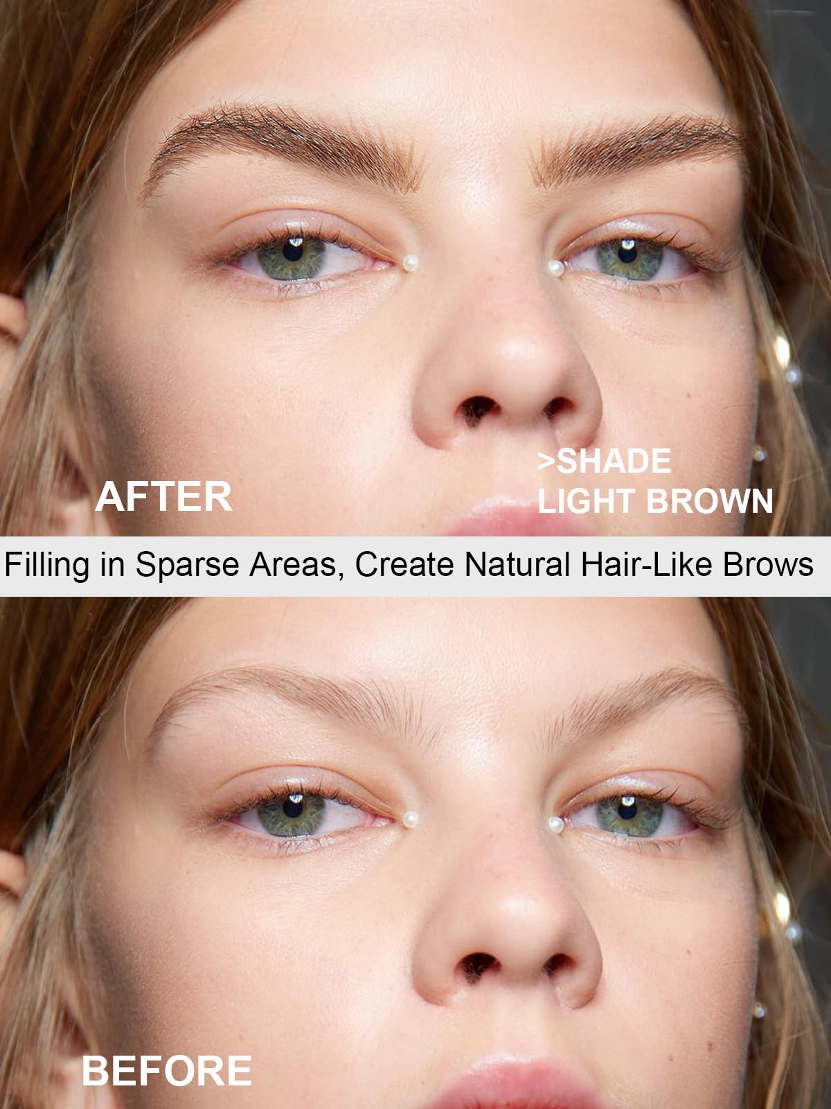 Eyebrow Pen - Eyebrow Pencil, Brow Pencil 2-in-1 Dual-Ended Microblading Eyebrow Pen with Micro-Fork-Tip and Precise Brush-Tip Create Natural Hair-Like Brows, Last All-Day, Dark Brown