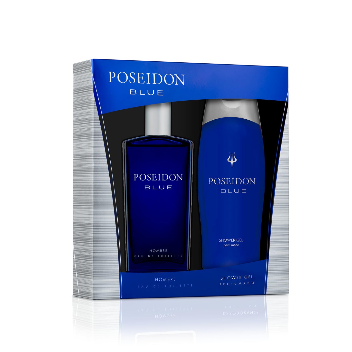 Instituto Espaol Poseidon Blue Men's Gift Set, Fresh Eau de Toilette Spray 3.4 fl oz and Shower Gel 8.45 fl oz, Invigorating Citrus and Aromatic Fragrance