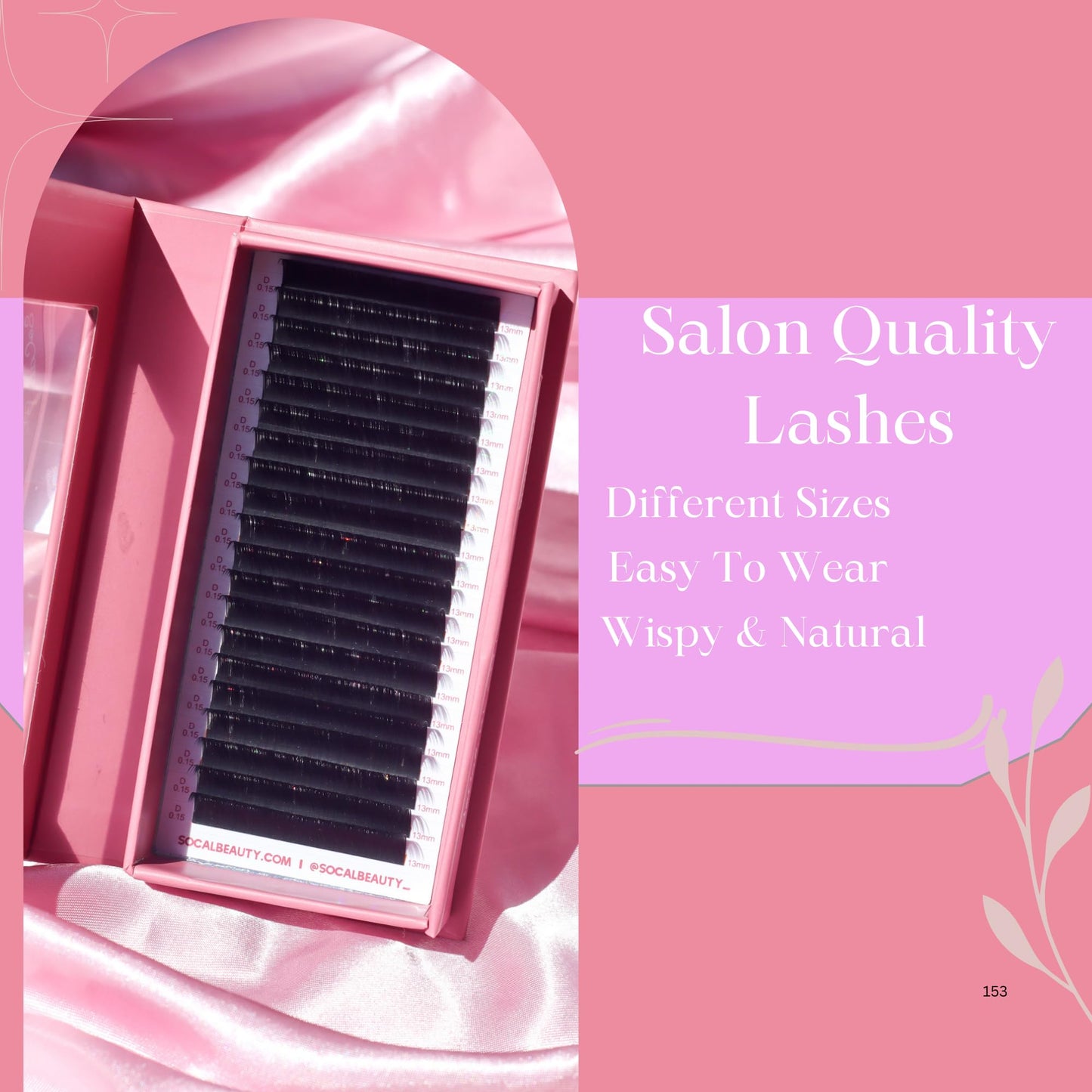 .07 Single Length Lash Trays by Socal Beauty – Faux Mink Eyelash Extensions, 20 Rows Per Tray, Color-Coded Curls (M, L+, C, CC, D from 4mm To 15mm), Aluminum Backing – Salon Quality Mink Eyelashes