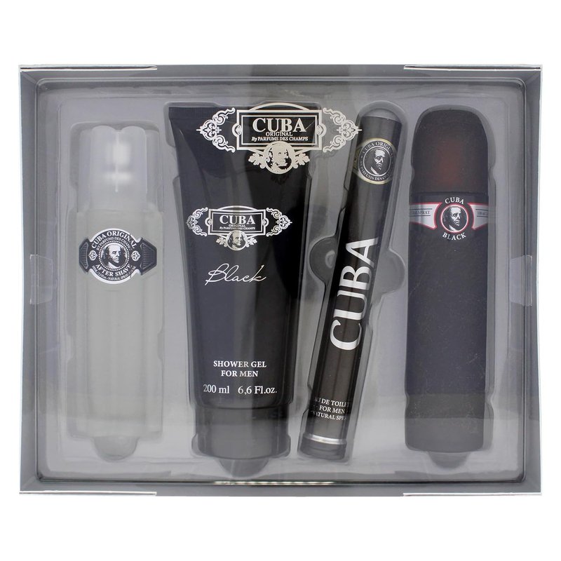 Cuba Cuba Black Men’s Gift Set - 3.3oz EDT Spray, 1.7oz EDT Spray, After Shave & Shower Gel