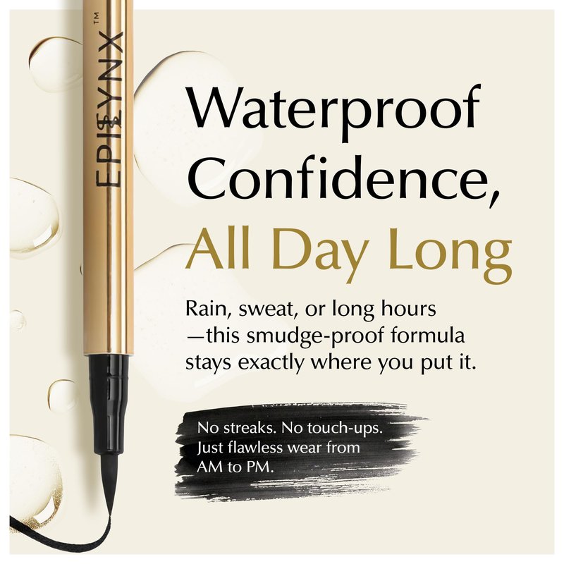 EPILYNX Liquid Eyeliner - Hypoallergenic Eyeliner with Fine Brush Tip, Long-Lasting Waterproof Eye Liner - Cruelty-Free, Vegan, Gluten-Free, Smooth Application Liquid Eye Liner, Black 2mL