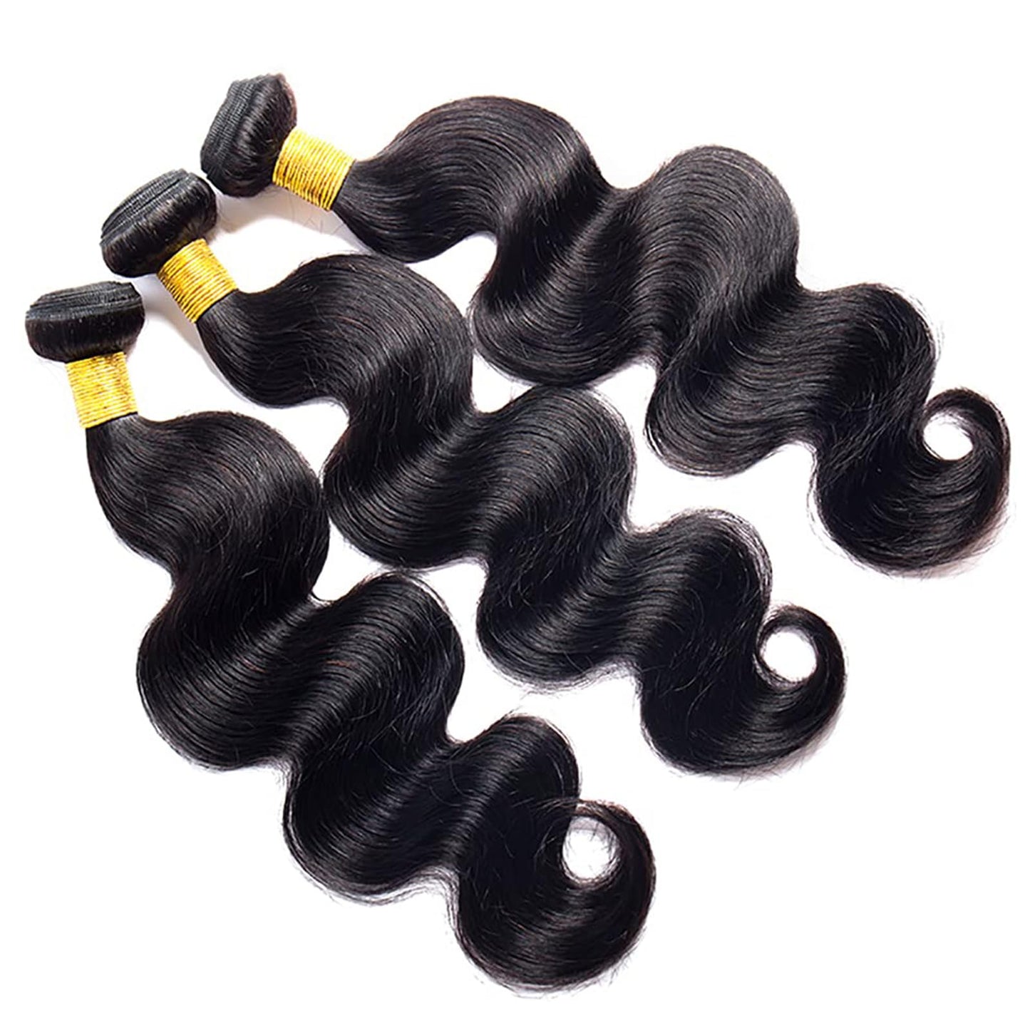 Coshgirl Human Hair Bundles Body Wave 3 Bundles Body Wave Bundles Human Hair 100% Unprocessed Brazilian Virgin Hair Quick Weave Hair Extensions for Women Natural Black Color 14 16 18 Inch