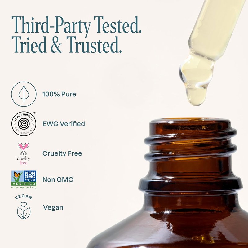 Pure Squalane Oil - Natural Plant-Derived Moisturizer for Skin & Hair | 1oz, Non-GMO