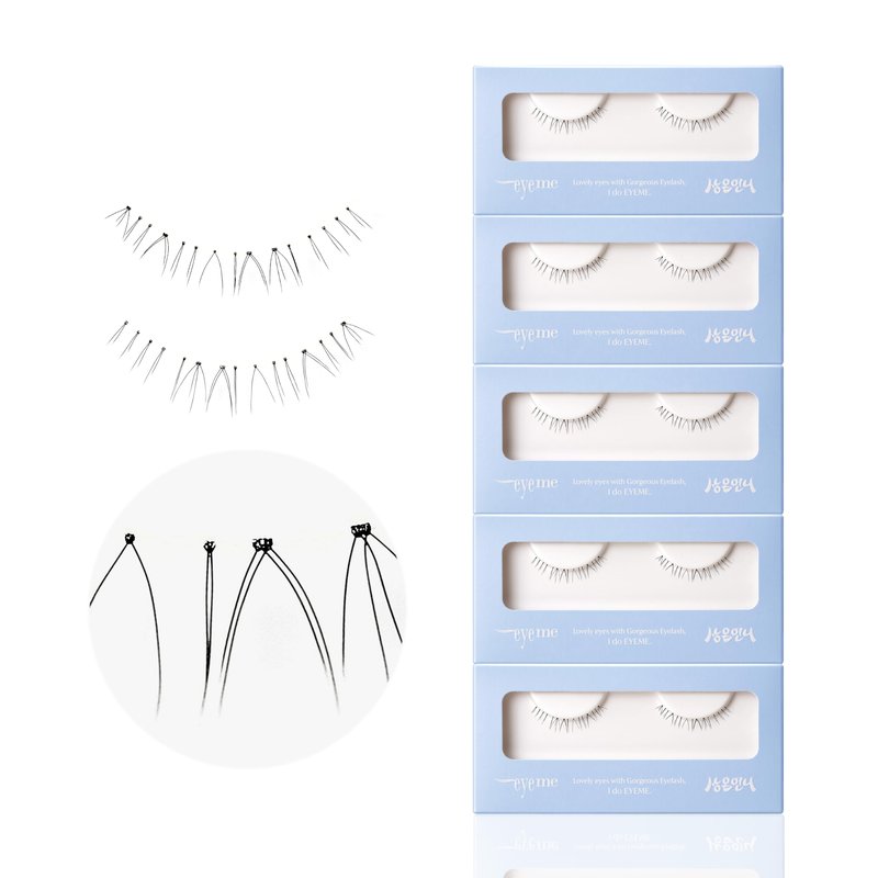 EYEME Eyelash x Artist Collaboration NO.U21 Under – 5 Set Pack, Lightweight False Eyelashes for a Natural Underlash Look, Soft Lashes for Lower Lash Styling, Glue Not Included, K-Beauty