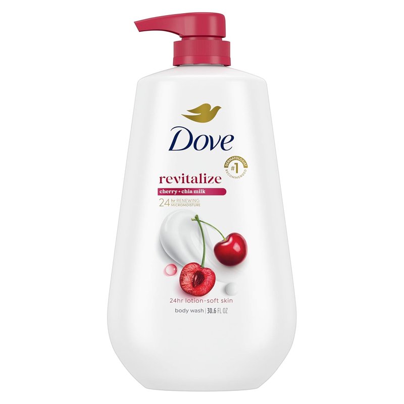 Dove Body Wash - Revitalizing Cherry & Chia Milk | Moisturizing Cleanser for Healthy Skin, 30.6 oz