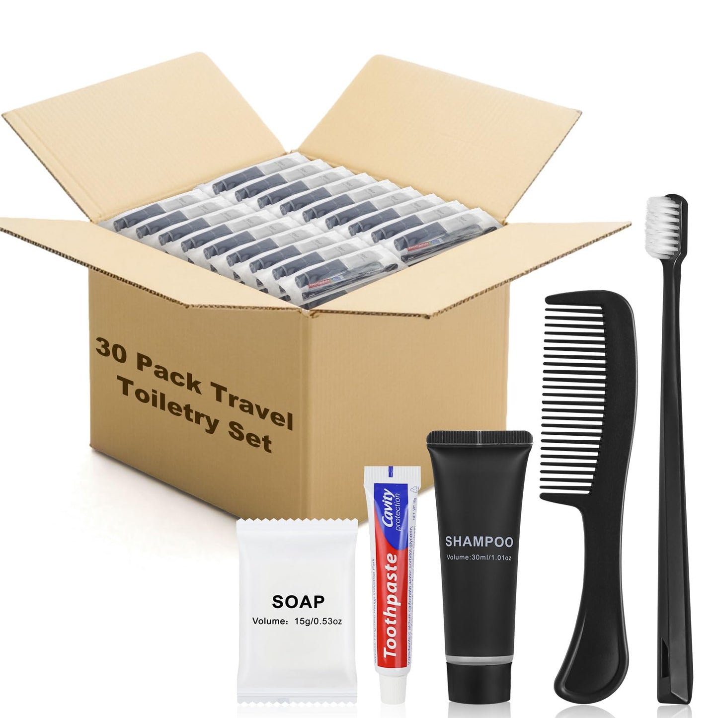 LLHQAMT Hygiene Kit, Personal Hygiene Kit with Individual Package, Bulk Hygiene Supplies are Suitable for Travel, Hotel, Camping, Household (30 Set)