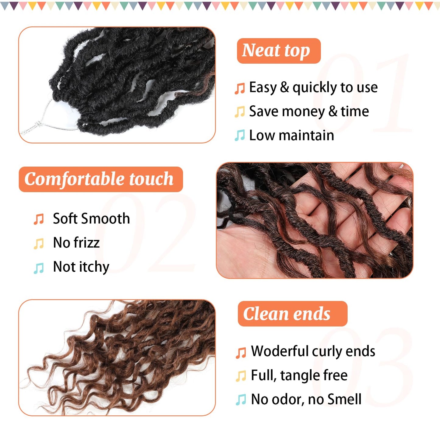 Forevery Goddess Locs Crochet Hair 12 Inch Faux Locs Crochet Hair for Black Women Pre looped 6 Packs Boho Crochet Locs with Curly Ends T1b/4/30