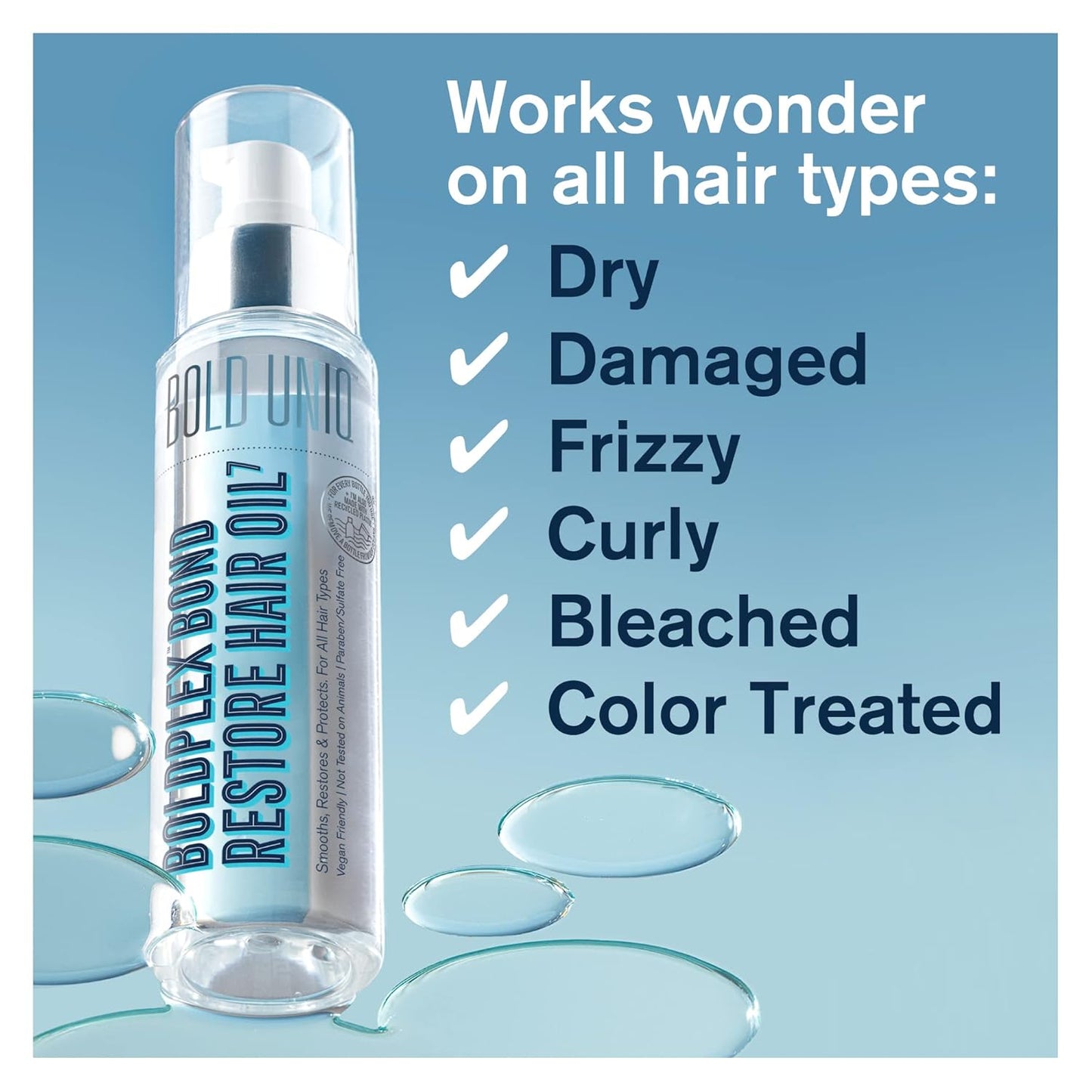 Boldplex 7 Hair Oil - Nourishing Treatment for Dry & Damaged Hair | Adds Shine, Strengthens & Smooths Frizz - 3.38 Fl Oz