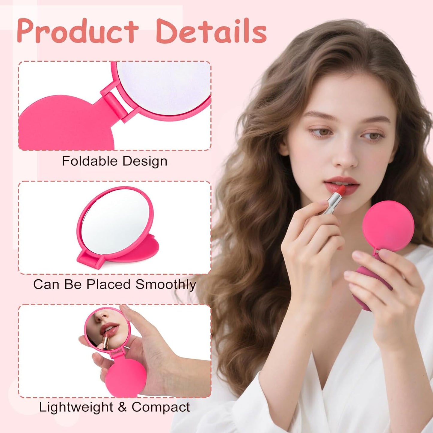 Compact Pocket Mirror Set - Mini Folding Mirrors in 6 Colors | Perfect for Travel, Gifts, and Business Trips (120-Pack)