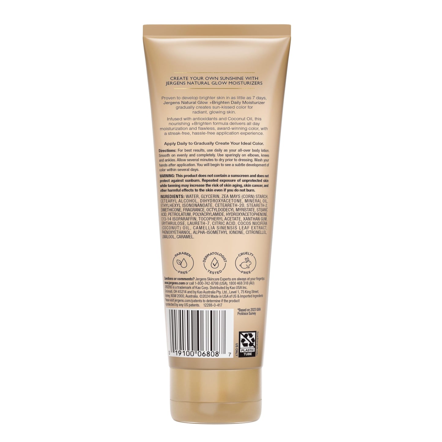 Jergens Natural Glow Self Tanner Body Lotion, Fair To Medium, 7.5 oz, 2 pk