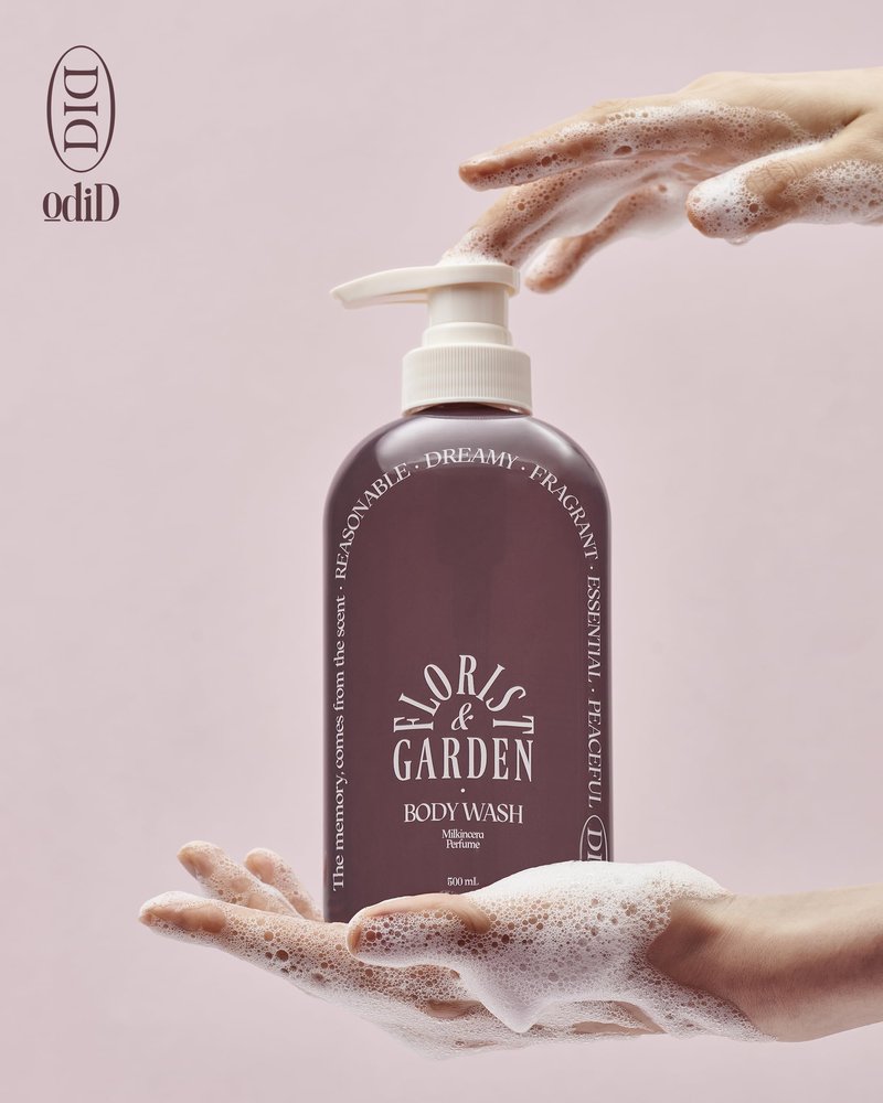 ODID Milk in Cera Perfume Body Wash - Korean Moisturizing Body Cleanser for All Skin Types - with Milk Protein and Ceramide, 16.9 fl.oz. (Sandal Woodfig)