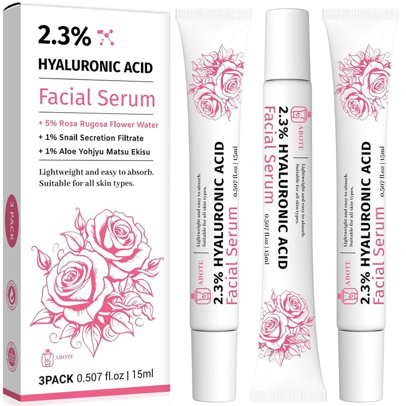 Hyaluronic Acid Serum 2.3% - Deep Moisturizing Anti-Wrinkle Formula | 3-Pack, 15g Each