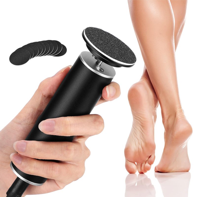 Electric Foot Callus Remover, Electric Foot File - Callus Remover for Feet, Feet Sander with 60 pcs Replacements Sanding Disc, Professional Pedicure Tool for Dead Skin, Black
