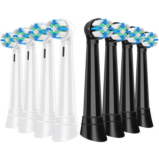 8 Count IO Replacement Heads Compatible with Oral B IO 2/3/4/5/6/7/8/9/10 Series Electric Toothbrushes, Medium Softness Brush Heads Compatible with Oral B iO for Teeth and Gums Care (Black White)