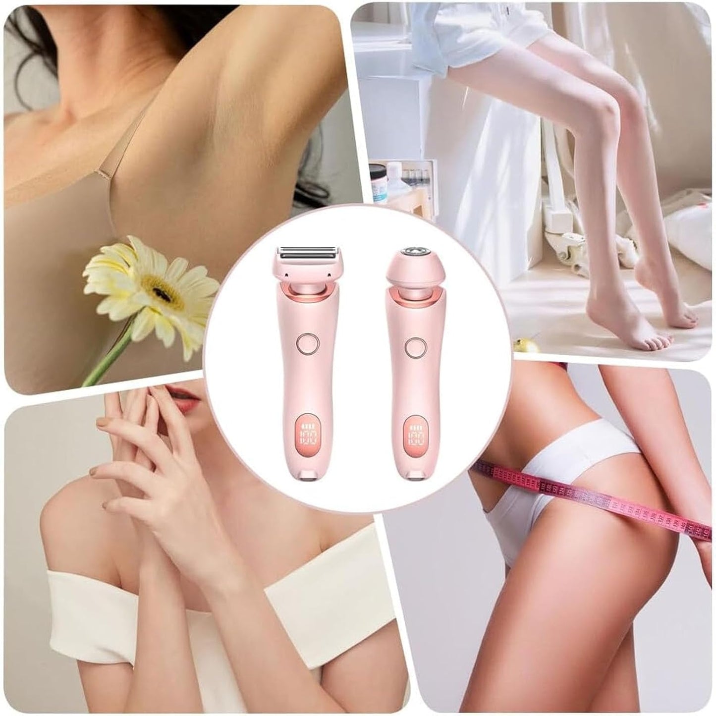 Electric Shaver for Women - 2 in 1 Wet & Dry Waterproof Bikini Trimmer | Silk Glide Pro with Removable Head