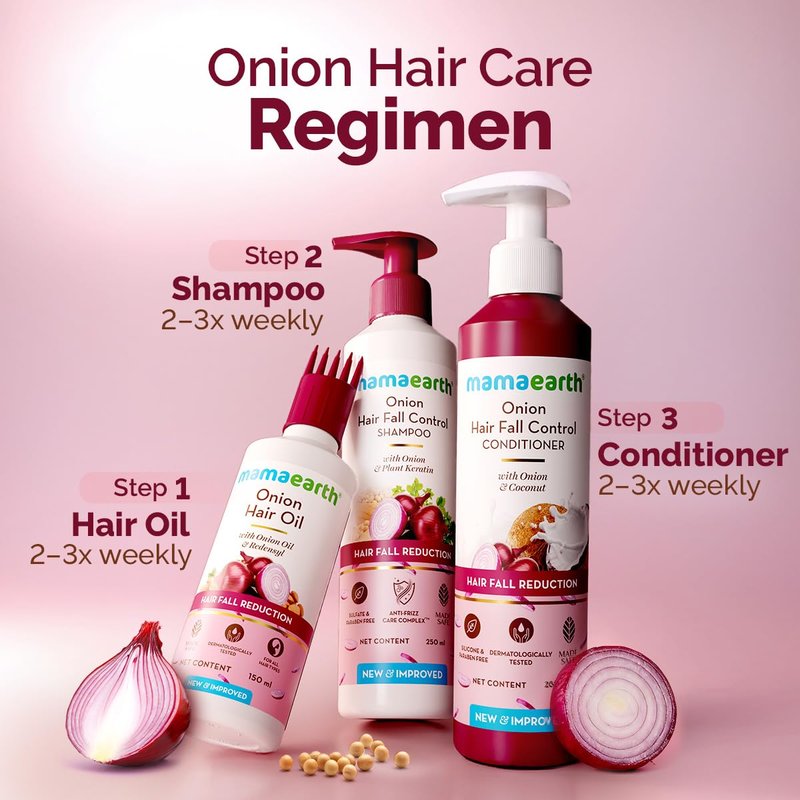 MAMAEARTH Onion Shampoo with Onion & Plant Keratin 21.98 Fl Oz (650ml)