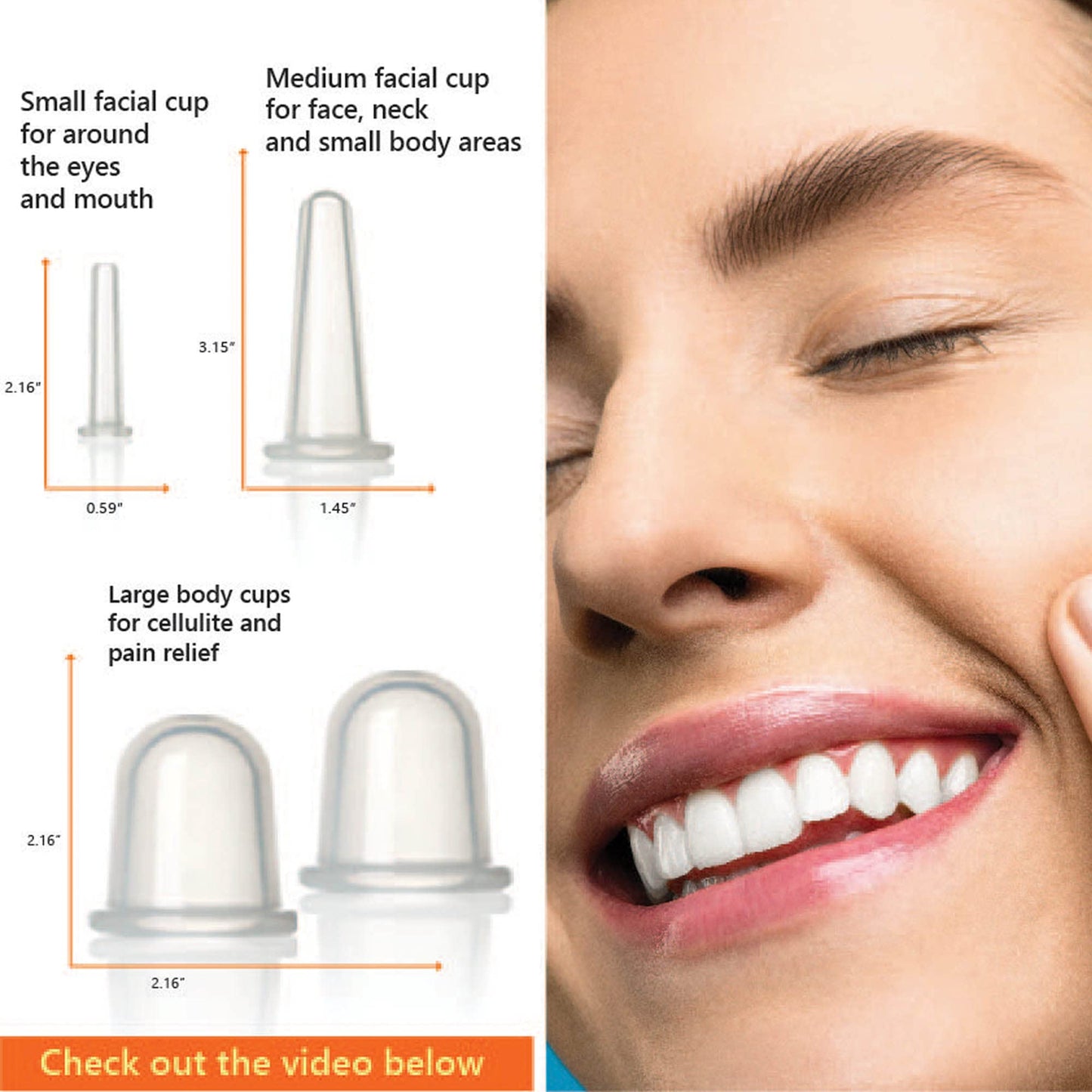 DoSensePro Silicone Facial Cupping Set - 4 Cups for Face, Neck & Jaw, TMJ Tension, Lymphatic Drainage, Anti-Puffiness & Cellulite, Medical-Grade Kit with Konjac Sponge, Storage Bag & Guide