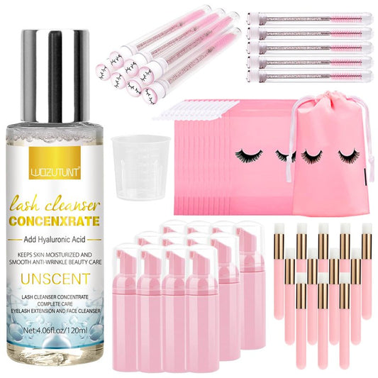 4.06fl oz Lash Shampoo Concentrate for Lash Extensions, Lash Cleanser Concentrate Eyelash Extension Professional Lash Cleanser Kit Natural Foaming