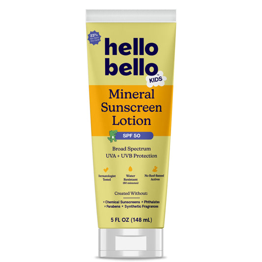 Hello Bello Mineral Body Sunscreen Stick, Water Resistant and Reef Friendly Roll On Sun Protection