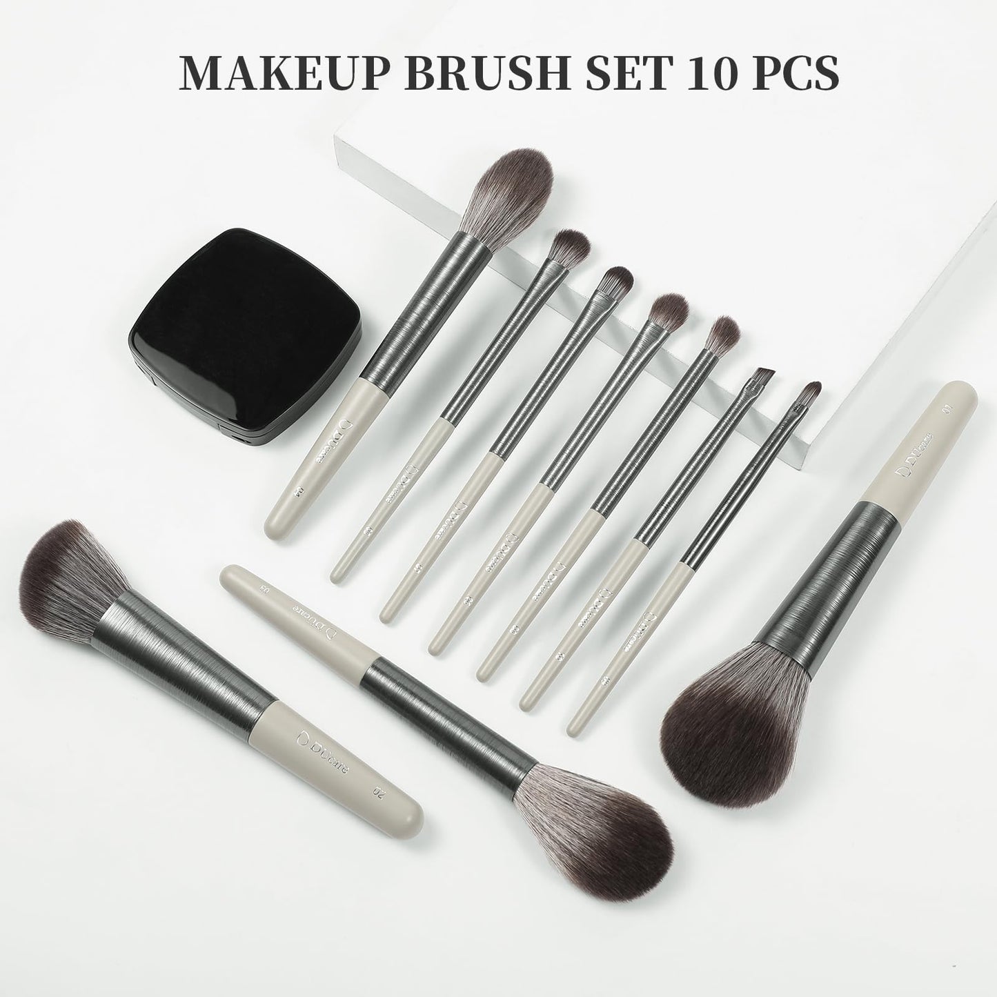 DUcare 17Pcs Professional Makeup Brush Set Complete Kit with Brush Cleaning Mat and Makeup Sponge, Ideal for Foundation, Eyeshadow, Liquid Cream, Gift Box Set