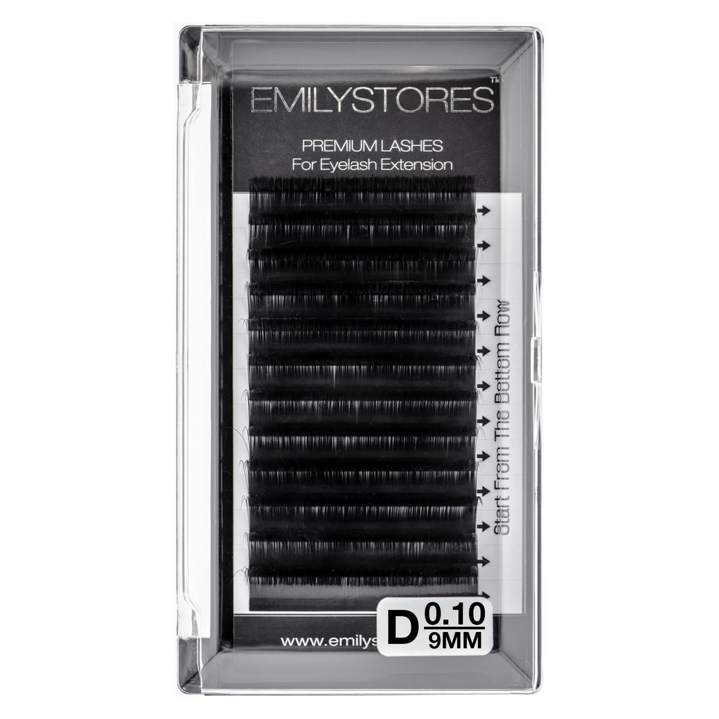 EMILYSTORES Eyelash Extensions 0.10mm Thickness D Curl Length 9mm Volume Individual eyelashes Natural-Looking Single Size For Lash Extension,(0.10,D,9mm)