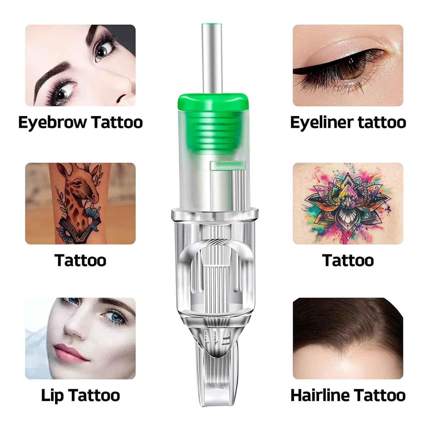 Tattoo Needles Cartridge - 100 Pcs Mixed Round Liner & Shader Needles for Tattoo Machines | 3RL, 5RL, 7RL, 9RL, 3RS, 5RS, 7RS, 9RS