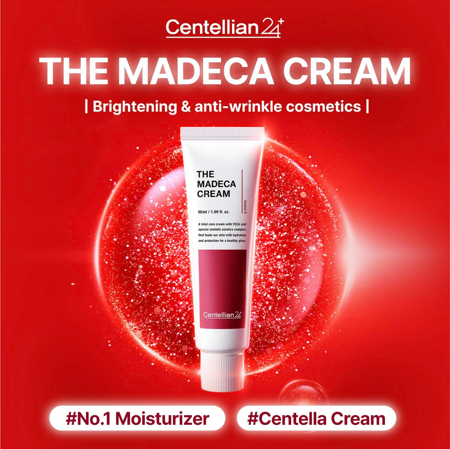CENTELLIAN 24 Madeca Cream Power Boosting Formula (1.7+1.7fl oz) - Centella Moisturizer for Face, Korean Skin Care. Dry, Sensitive Skin. TECA, Centella Asiatica, Madecassoside