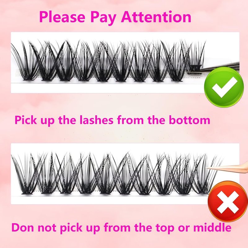 Charmily DIY Lash Extension Kit - 280pcs Lashes Clusters 0.07D 40D+50D Mix, 9-16mm D Curl Soft Wispy Lash Clusters with Bond, Seal, Remover & Tweezers for Easy at-Home Application Natural Look