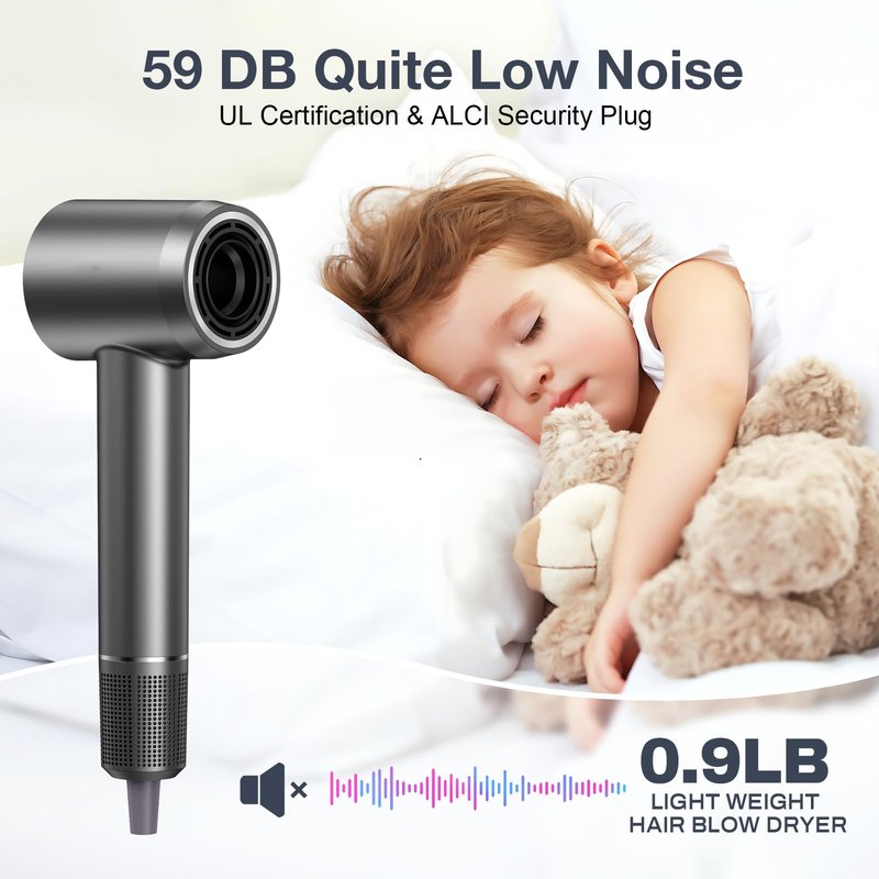 Hair Dryer for Women, Professional High-Speed & 200 Million Ionic Hairdryer, Fast-Drying Low Noise with Magnetic Diffuser & Nozzle, HD Display, Light and Quiet Hair Blow Dryer, Gifts for Men and Women