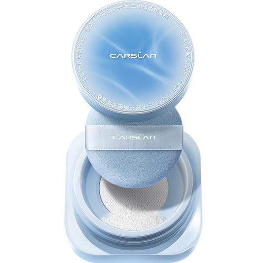 CARSLAN 2.0 Black Magnet Soft Focus Make Up Powder, Waterproof Loose Setting Powder, 24H Longlasting, Oil Control, Talc-Free Face Powder, Cool Version, 05 Translucent For Dry&Com Skin, 0.28Oz