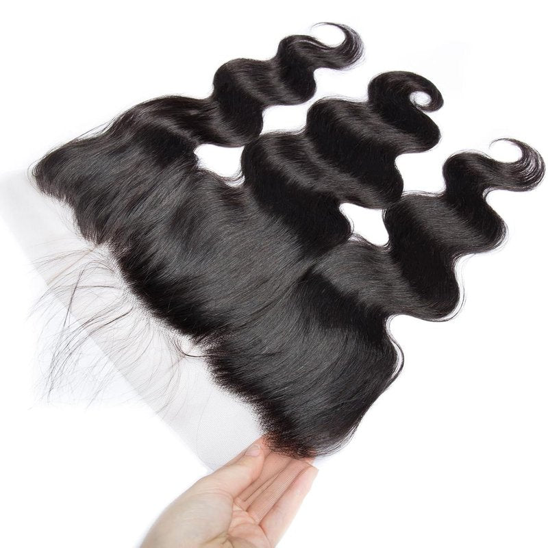 Lemoda 13x4 HD Transparent Lace Frontal - Body Wave Brazilian Virgin Human Hair | Natural Black 18 Inch