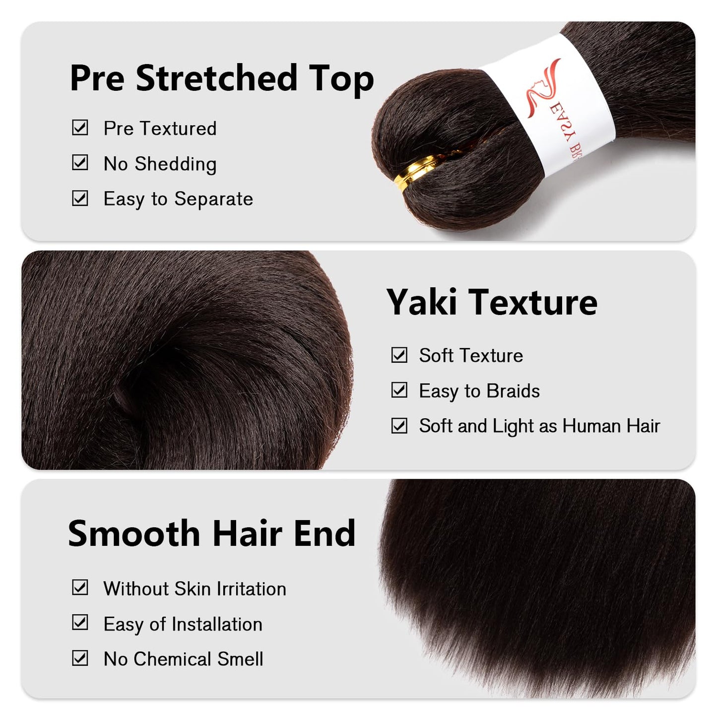 Roeula 4# Medium Brown Pre Stretched Braiding Hair 30 Inch 8 Packs Medium Brown Braiding Hair Pre Stretched Synthetic Braids (4# Medium Brown, 30 Inch (pack of 8))