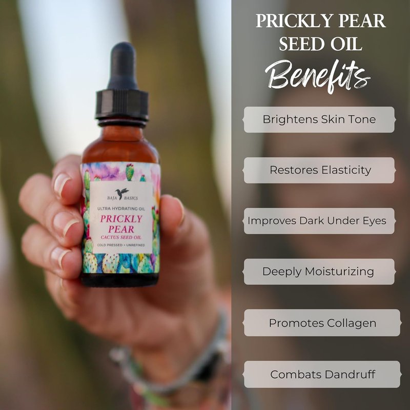 Prickly Pear Seed Oil - 100% Pure Cold Pressed Moisturizer for Skin, Hair & Nails | 1 oz